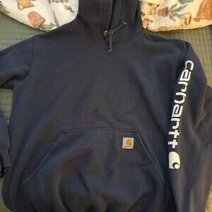 Navy white carhartt hoodie